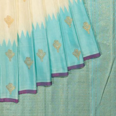 Gadwal Silk Butta Off White Saree