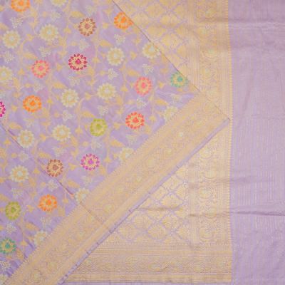 Banarasi Silk Kadwa Jaal Lavender Saree