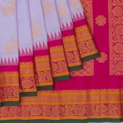 Gadwal Silk Butta Lavender Saree