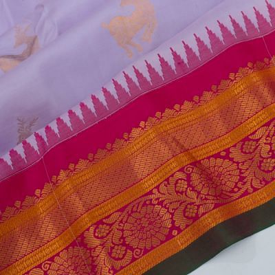 Gadwal Silk Butta Lavender Saree