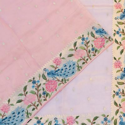 Organza Butta Baby Pink Saree