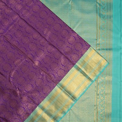 Kanchipuram Silk Brocade Violet Saree