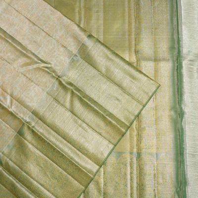 Kanchipuram Silk Tissue Brocade Pastel Green Saree