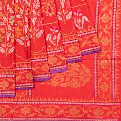 Banarasi Silk Brocade Raktambari Red Saree