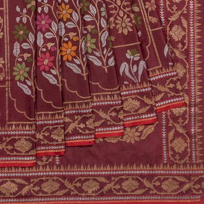 Banarasi Silk Brocade Maroon Saree