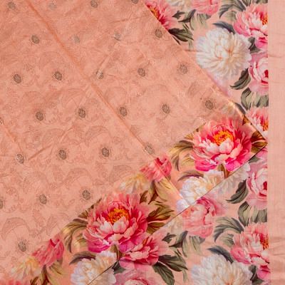 Chiniya Silk Jacquard And Butta Peach Saree