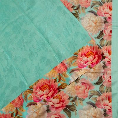 Chiniya Silk Jacquard Sea Green Saree