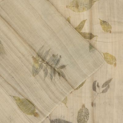 Tussar Eco Printed Biege Saree