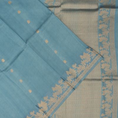 Banarasi Katan Silk Butta Dust Blue Saree