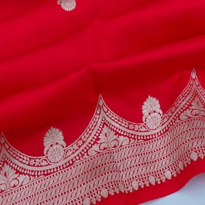 Banarasi Silk Butta Pinkish Red Saree