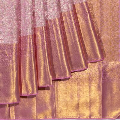 Kanchipuram Silk Tissue Brocade Lavender Saree