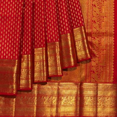 Kanchipuram Silk Brocade Red Saree