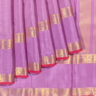 Kanchipuram Silk Checks Lavender Saree