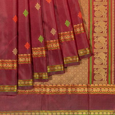 Kanchipuram Silk Butta Maroon Saree