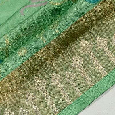 Uppada Silk All Over Jamdani Green Saree