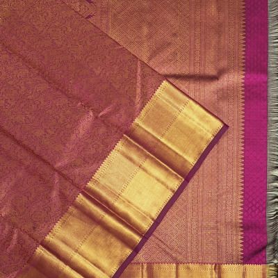 Kanchipuram Silk Brocade Purple Saree