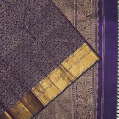 Kanchipuram Silk Brocade Dark Blue Saree