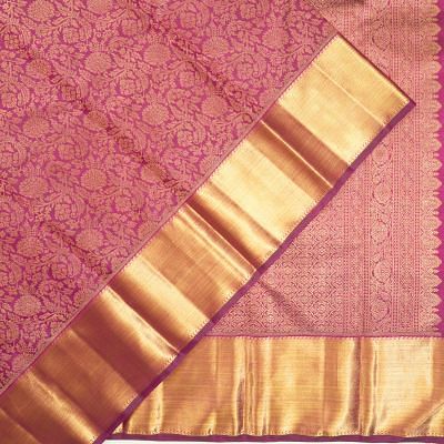 Kanchipuram Silk Brocade Purple Saree