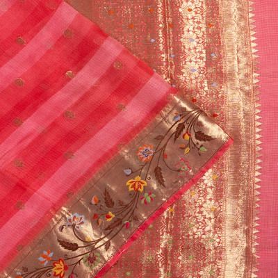 Kota Soft Silk Floral Printed Pink Saree