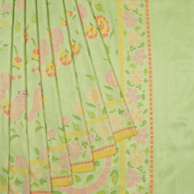 Banarasi Silk All Over Jamdani Pastel Green Saree