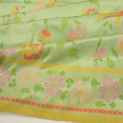 Banarasi Silk All Over Jamdani Pastel Green Saree