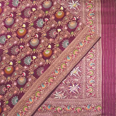 Banarasi Silk Meenakari Jaal Purple Saree