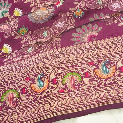 Banarasi Silk Meenakari Jaal Purple Saree