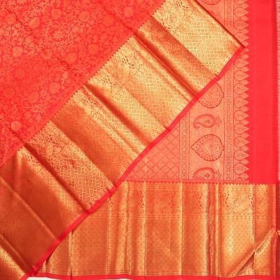 Kanchipuram Silk Brocade Red Saree