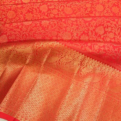 Kanchipuram Silk Brocade Red Saree