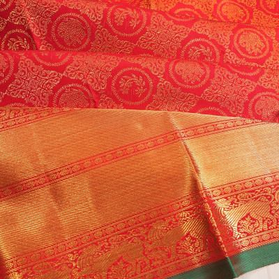 Kanchipuram Silk Brocade Red Saree