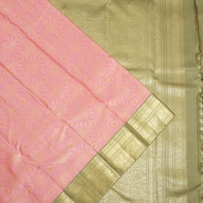 Kanchipuram Silk Brocade Pink Saree