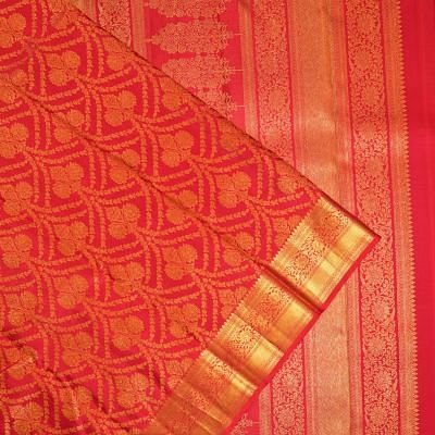 Kanchipuram Silk Brocade Red Saree