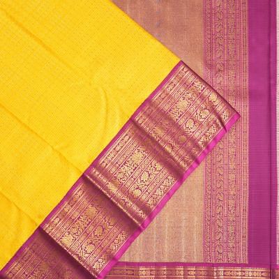 Kanchipuram Silk Brocade Yellow Saree