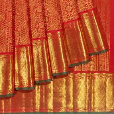 Kanchipuram Silk Brocade Red Saree