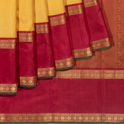 Kanchipuram Silk Brocade Yellow Saree