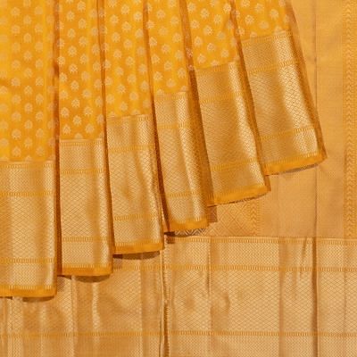 Kanchipuram Silk Threaded Butta Classic Yellow Saree