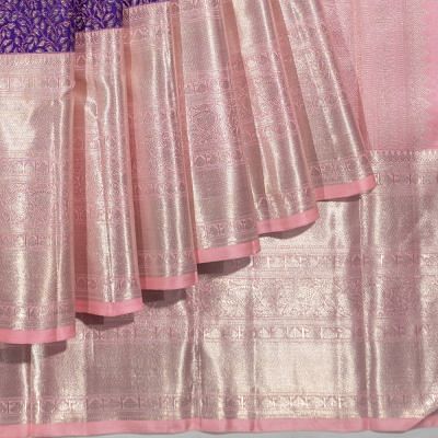 Kanchipuram Silk Brocade Violet Saree