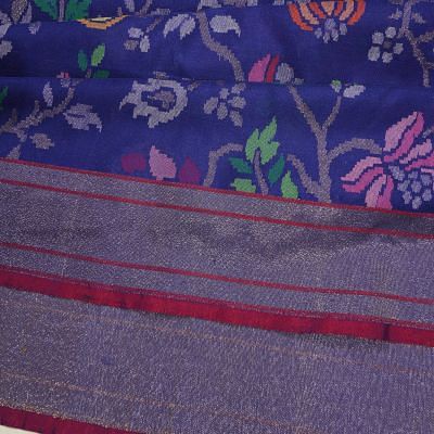 Banarasi Silk All Over Jamdani Jaal Dark Blue Saree