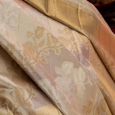 Pastel Kanchipuram Silk Tissue Leheriya Jaal Rangkat Saree