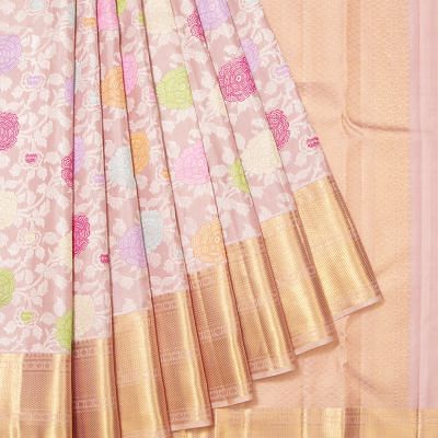 Kanchipuram Silk Brocade Peach Saree