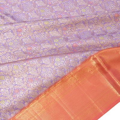 Kanchipuram Silk Tissue Brocade Lavender Saree