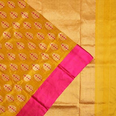 Pure Chanderi Silk Butta Yellow Saree