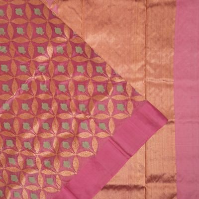 Pure Chanderi Silk Brocade Baby Pink Saree