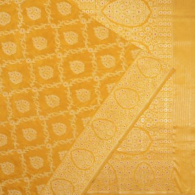 Banarasi Silk Kadwa Jaal And Butta Yellow Saree