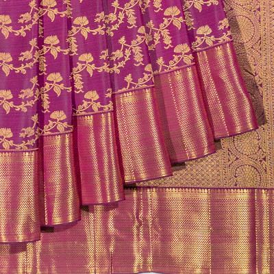 Kanchipuram Silk Jaal Purple Saree