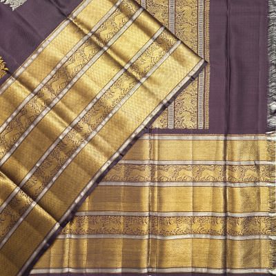 Kanchipuram Silk Twill Butta Purple Saree