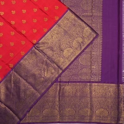 Kanchipuram Silk Twill Butta Red Saree