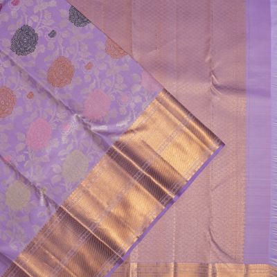 Kanchipuram Silk Brocade Lavender Saree