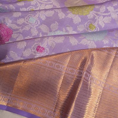 Kanchipuram Silk Brocade Lavender Saree