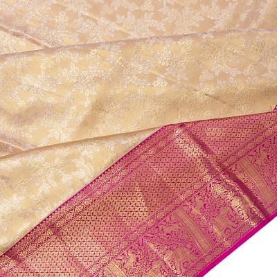 Kanchipuram Silk Tissue Brocade Gold Saree